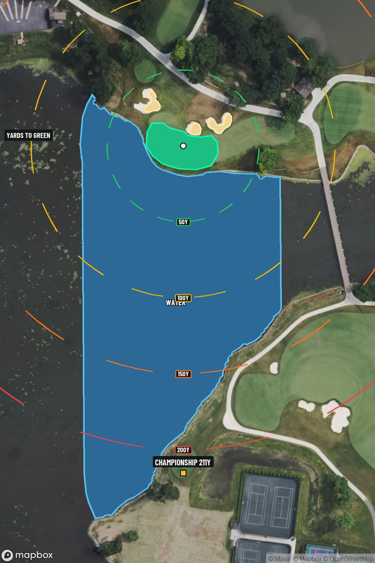 Hole 2 aerial at Medinah Country Club (Course 3)