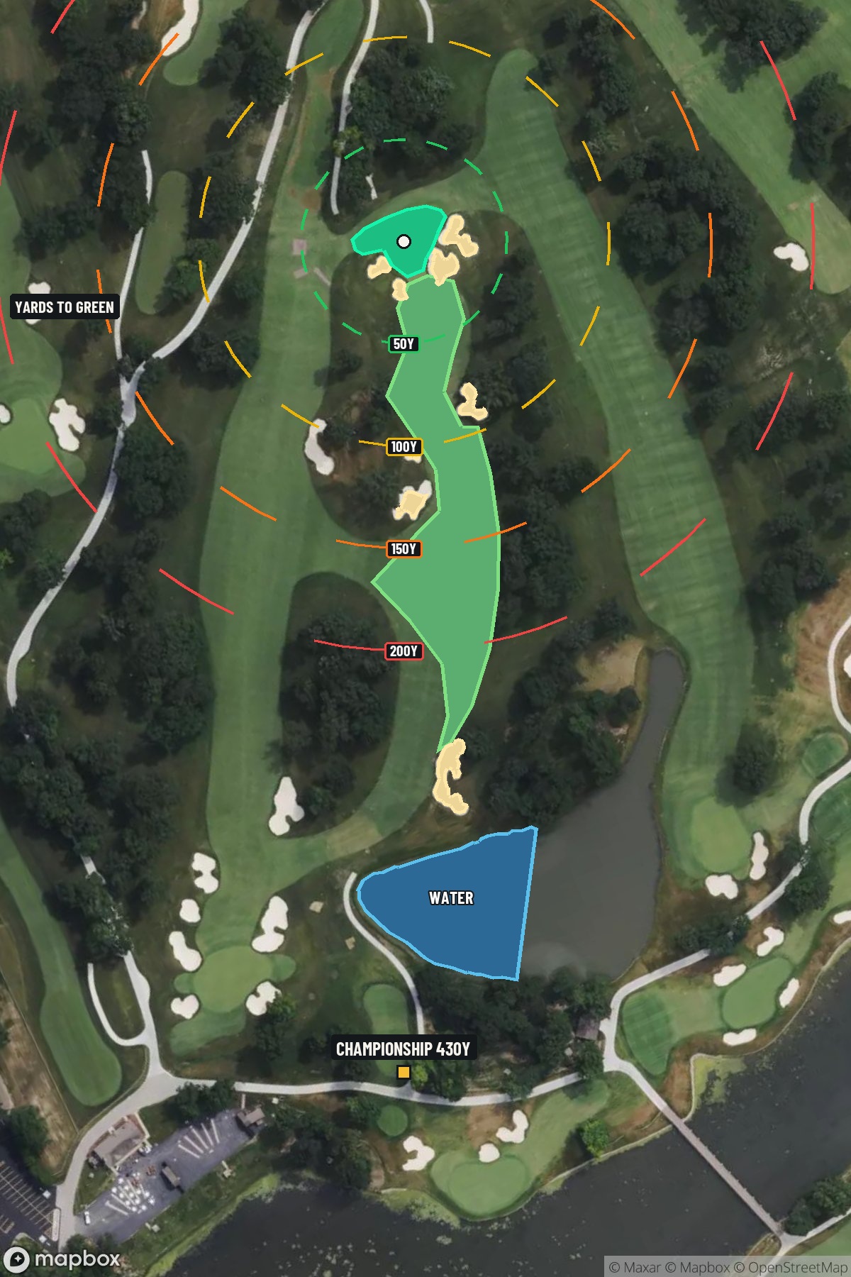 Hole 3 aerial at Medinah Country Club (Course 3)