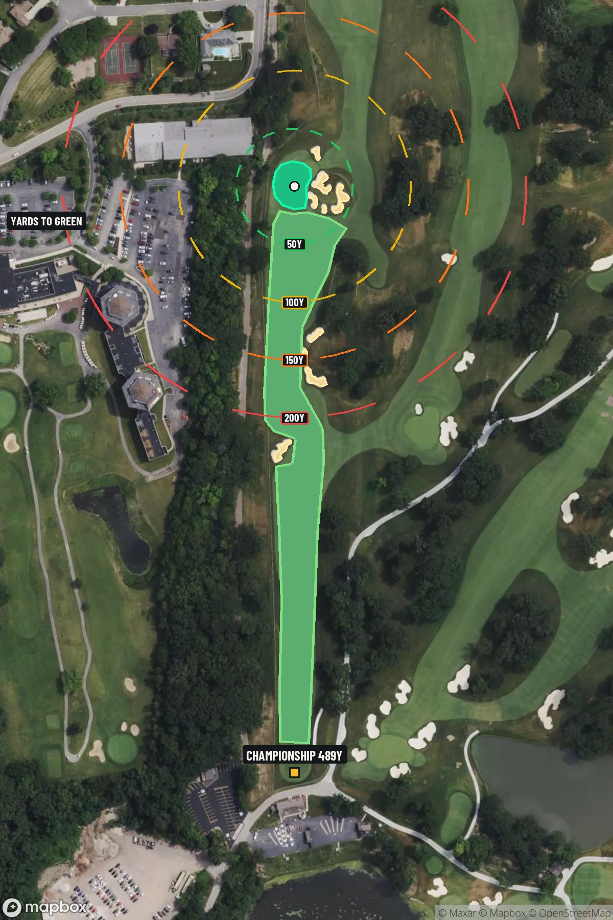 Hole 5 aerial at Medinah Country Club (Course 3)