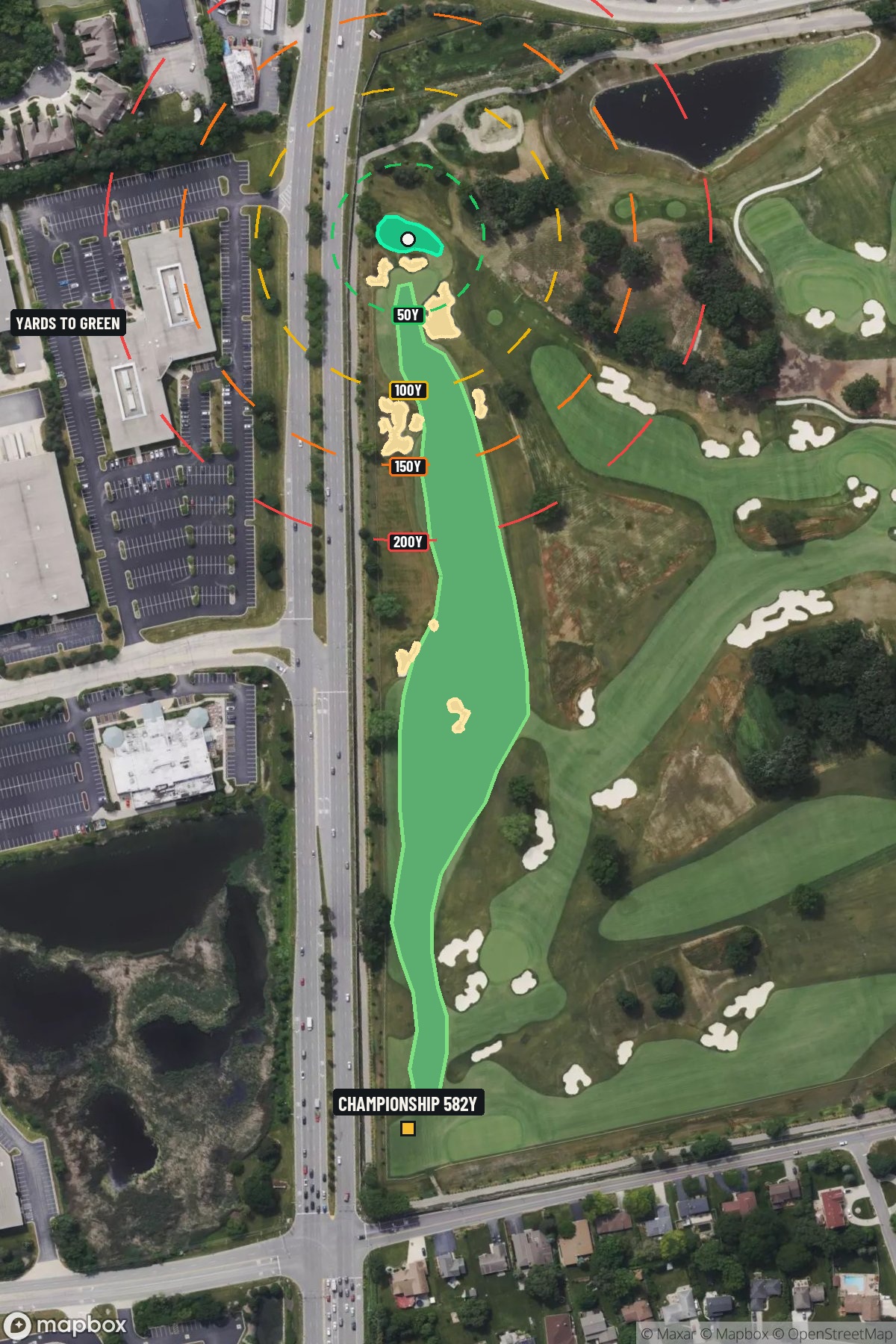 Hole 7 aerial at Medinah Country Club (Course 3)