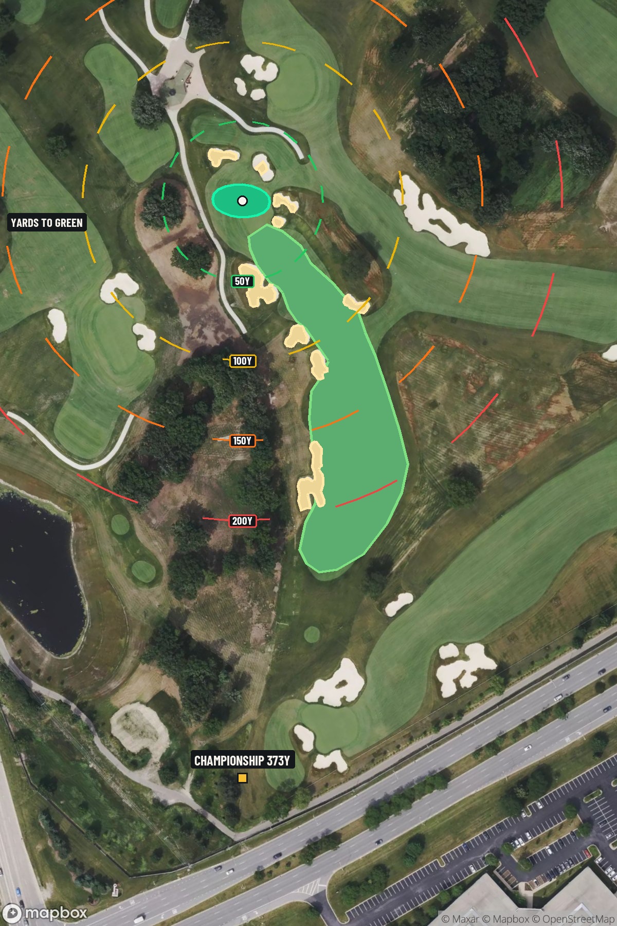 Hole 8 aerial at Medinah Country Club (Course 3)