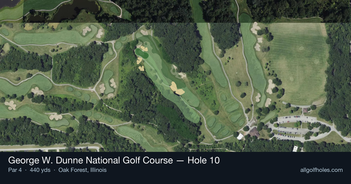Hole 10 aerial at George W. Dunne National Golf Course
