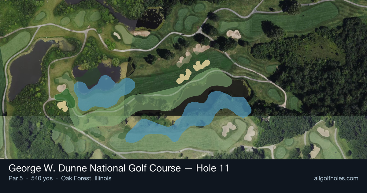Hole 11 aerial at George W. Dunne National Golf Course