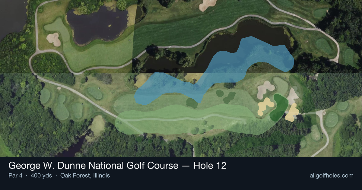 Hole 12 aerial at George W. Dunne National Golf Course