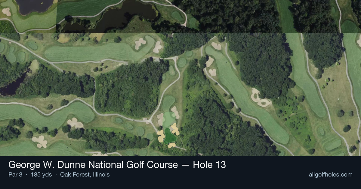 Hole 13 aerial at George W. Dunne National Golf Course