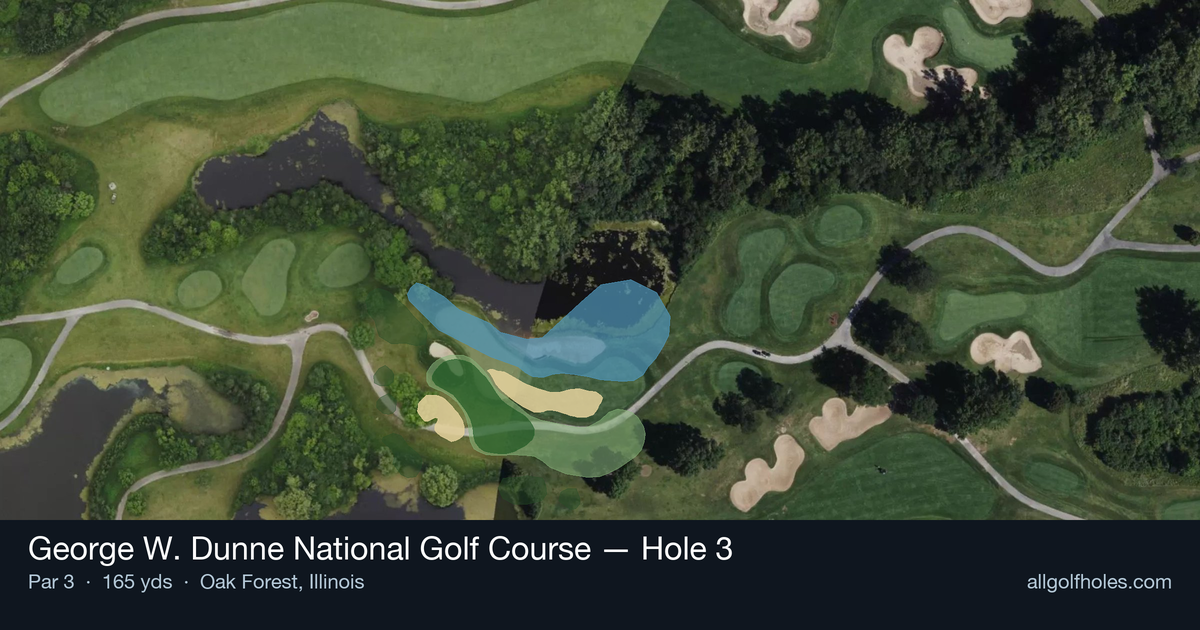 Hole 3 aerial at George W. Dunne National Golf Course