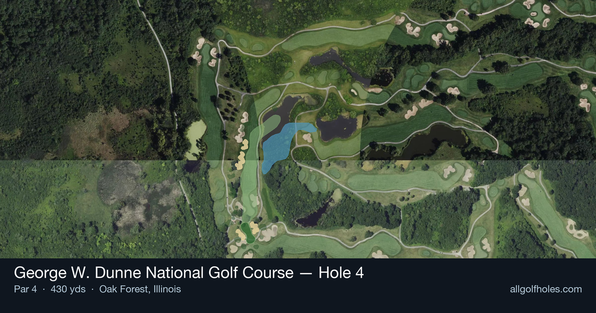 Hole 4 aerial at George W. Dunne National Golf Course
