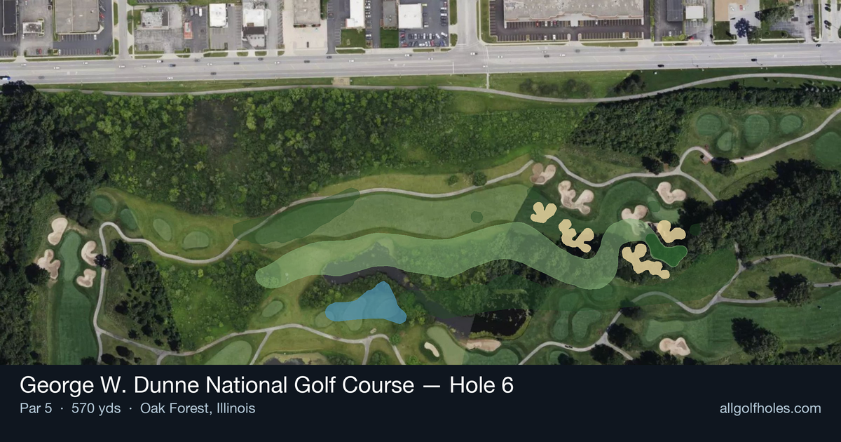 Hole 6 aerial at George W. Dunne National Golf Course