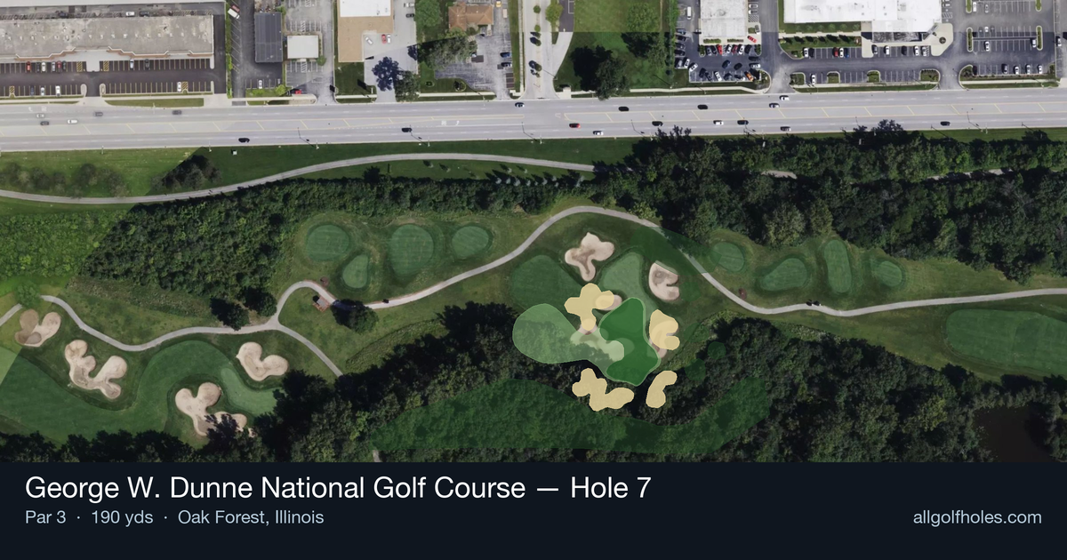 Hole 7 aerial at George W. Dunne National Golf Course