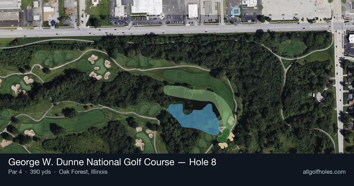 Hole 8 aerial at George W. Dunne National Golf Course