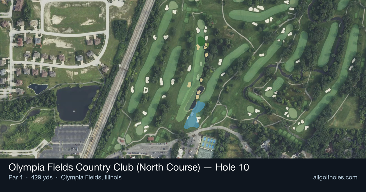 Hole 10 aerial at Olympia Fields Country Club (North Course)