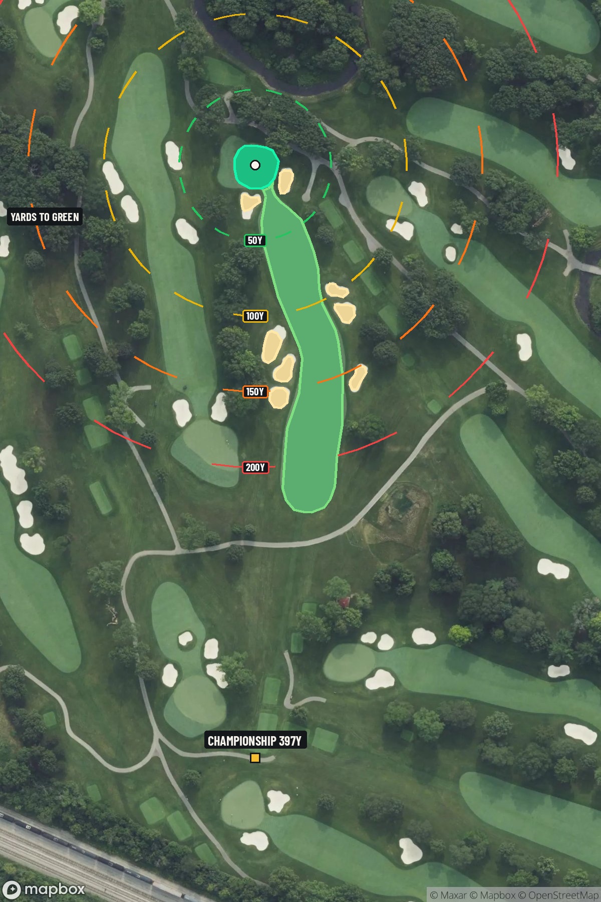 Hole 11 aerial at Olympia Fields Country Club (North Course)