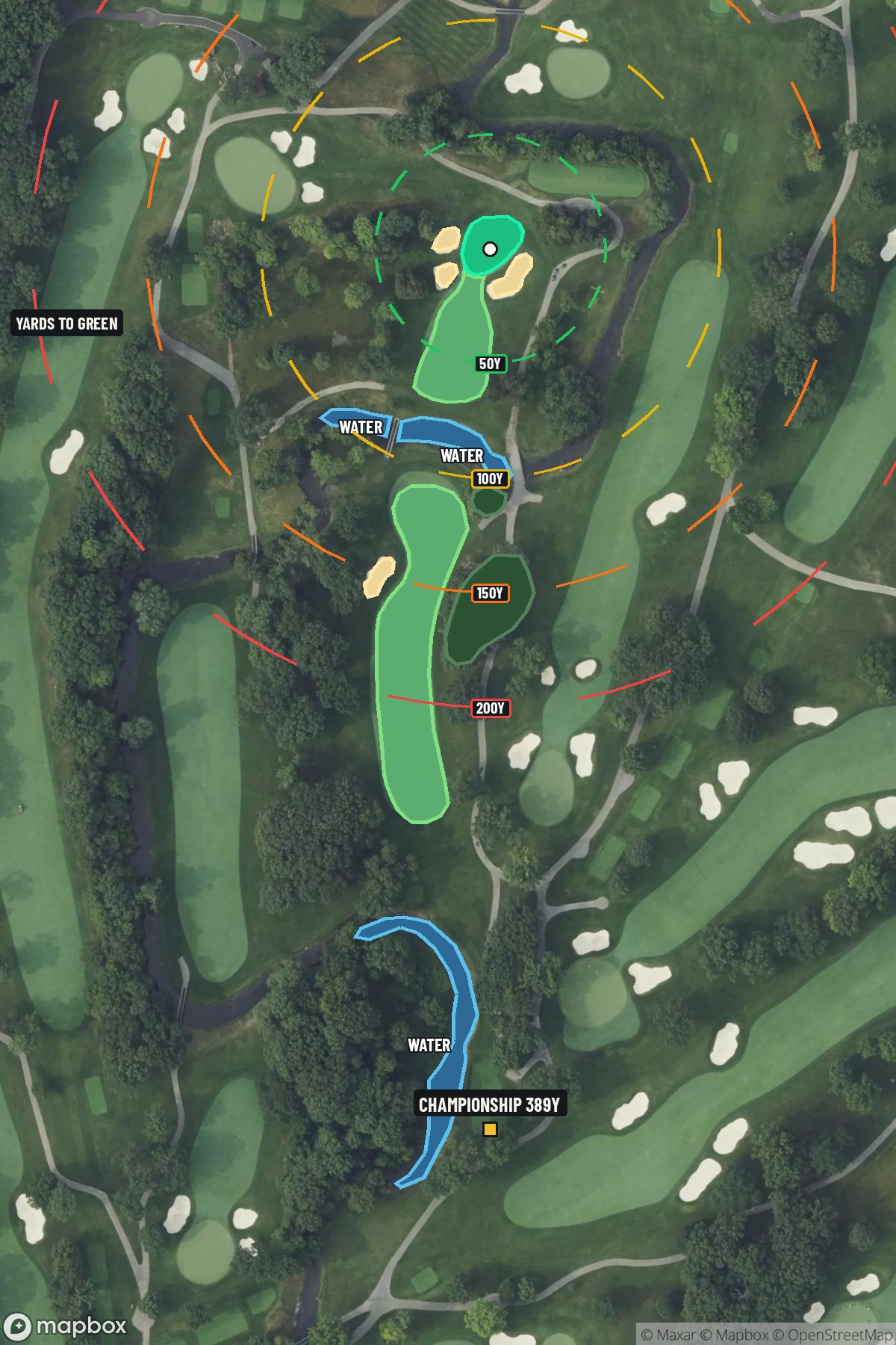 Hole 12 aerial at Olympia Fields Country Club (North Course)