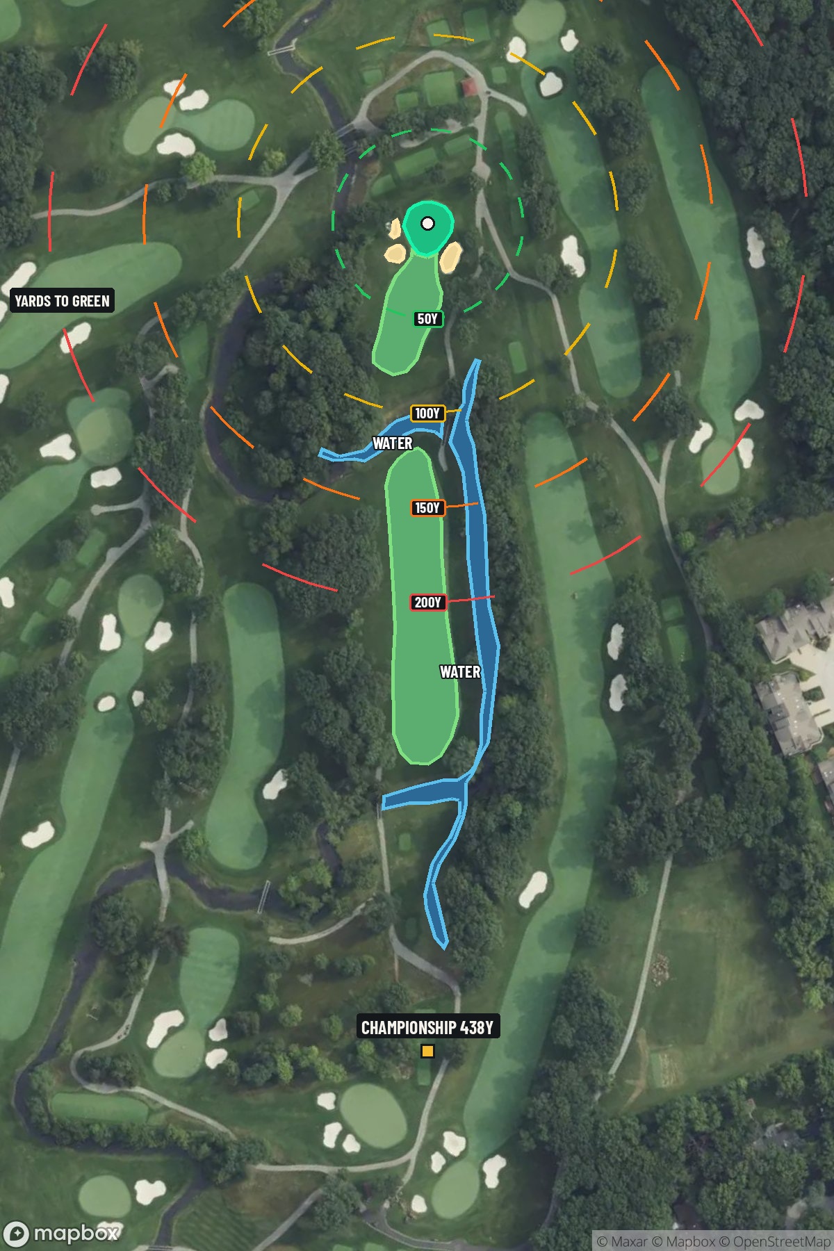 Hole 14 aerial at Olympia Fields Country Club (North Course)