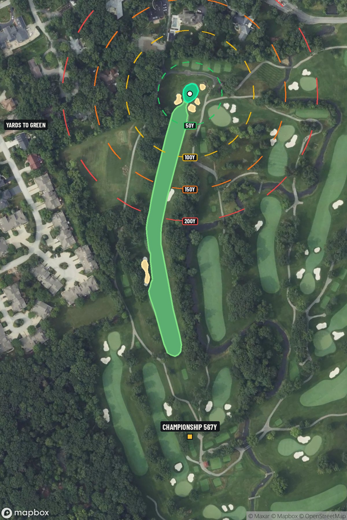 Hole 15 aerial at Olympia Fields Country Club (North Course)