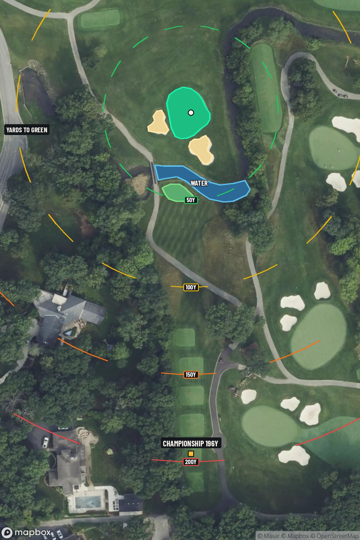 Hole 16 aerial at Olympia Fields Country Club (North Course)