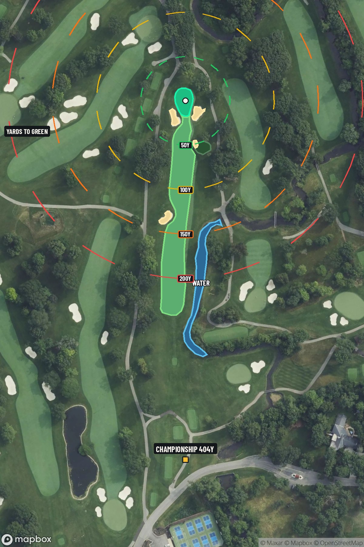 Hole 17 aerial at Olympia Fields Country Club (North Course)