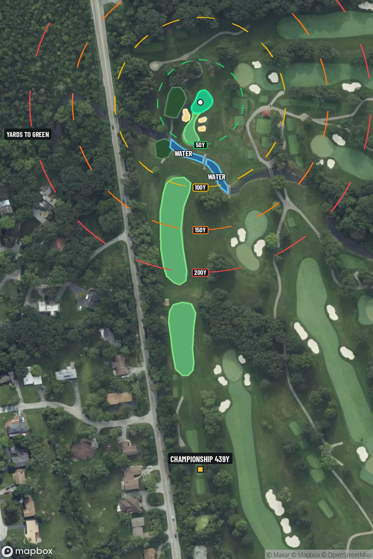 Hole 3 aerial at Olympia Fields Country Club (North Course)