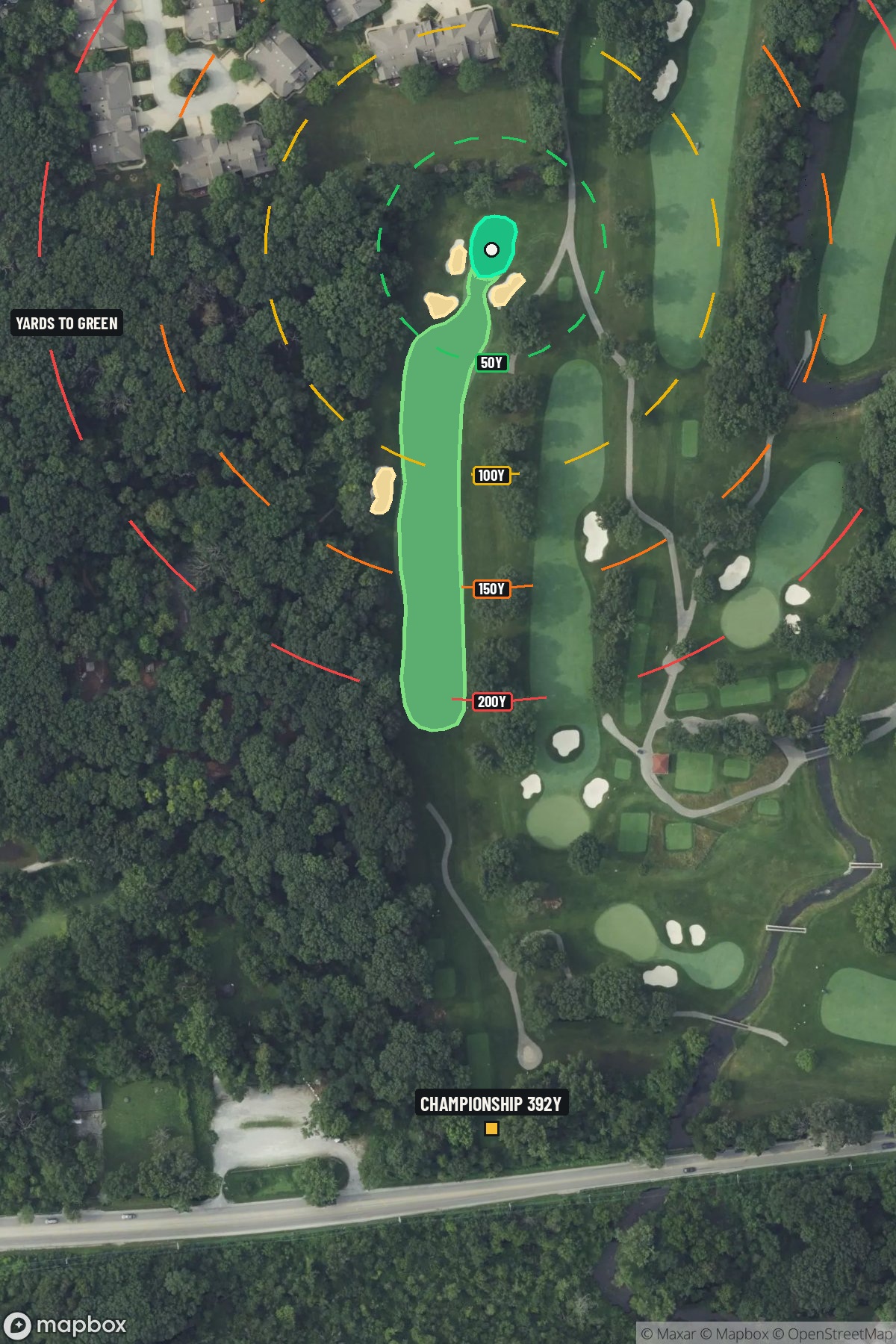 Hole 4 aerial at Olympia Fields Country Club (North Course)