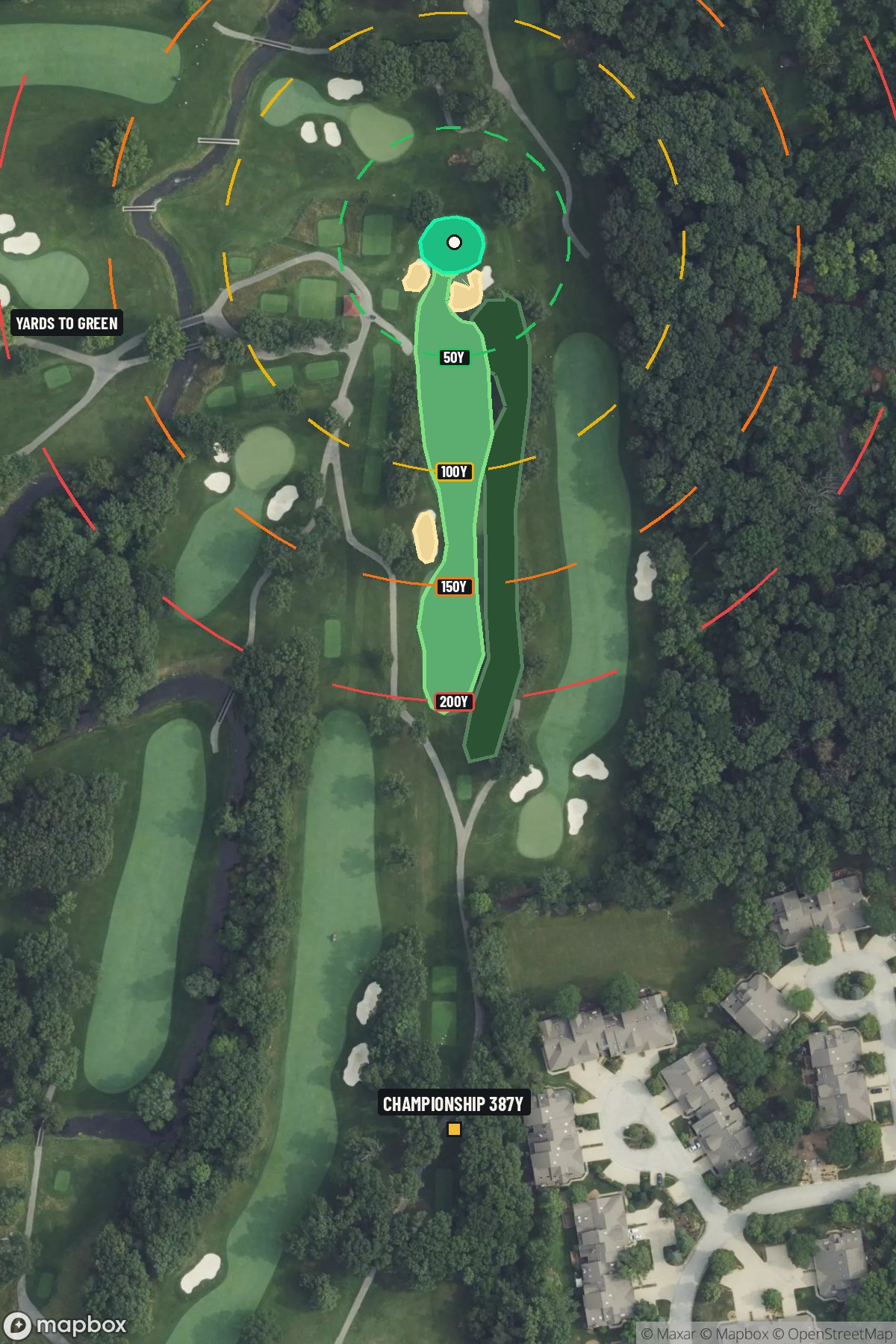 Hole 5 aerial at Olympia Fields Country Club (North Course)