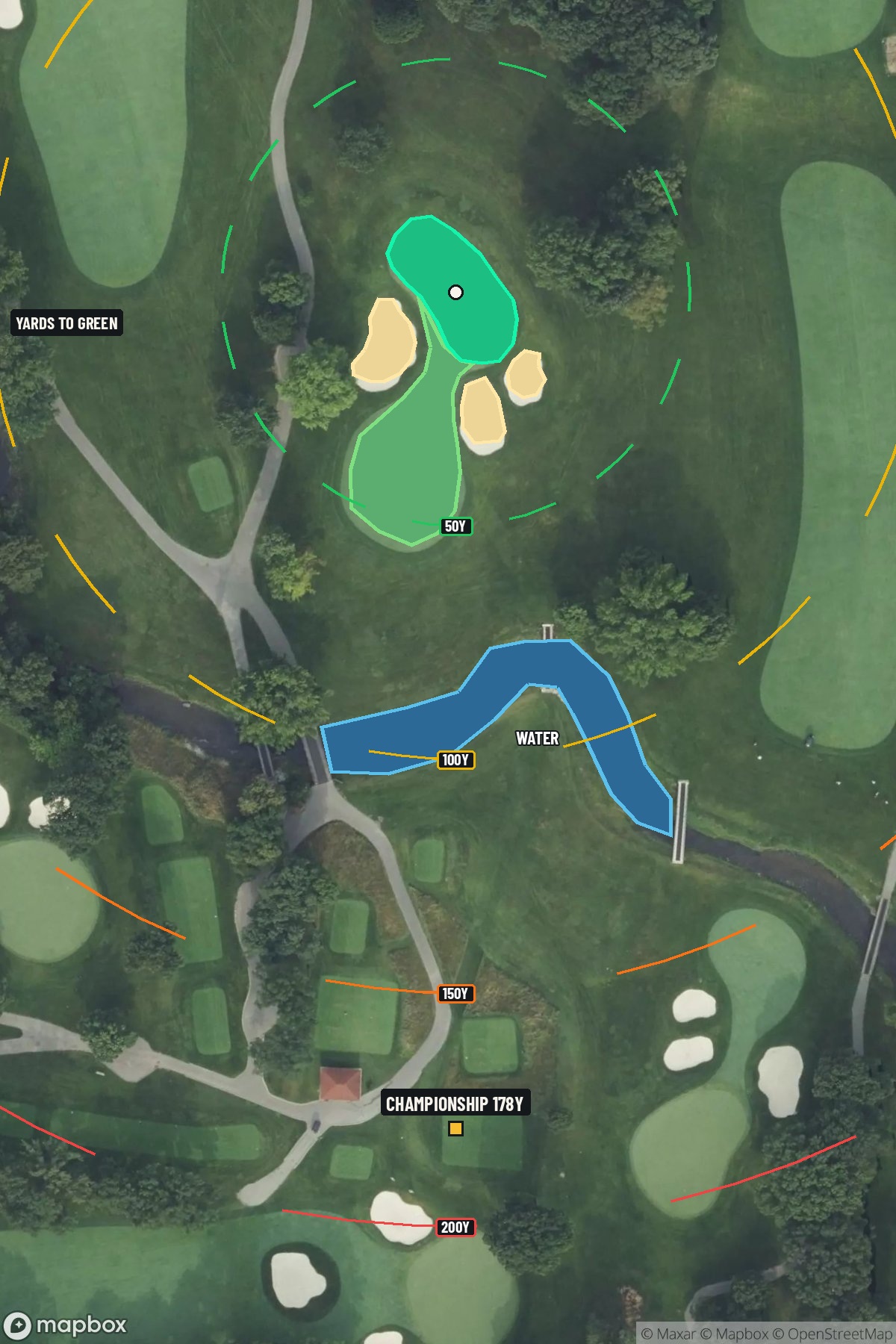 Hole 6 aerial at Olympia Fields Country Club (North Course)