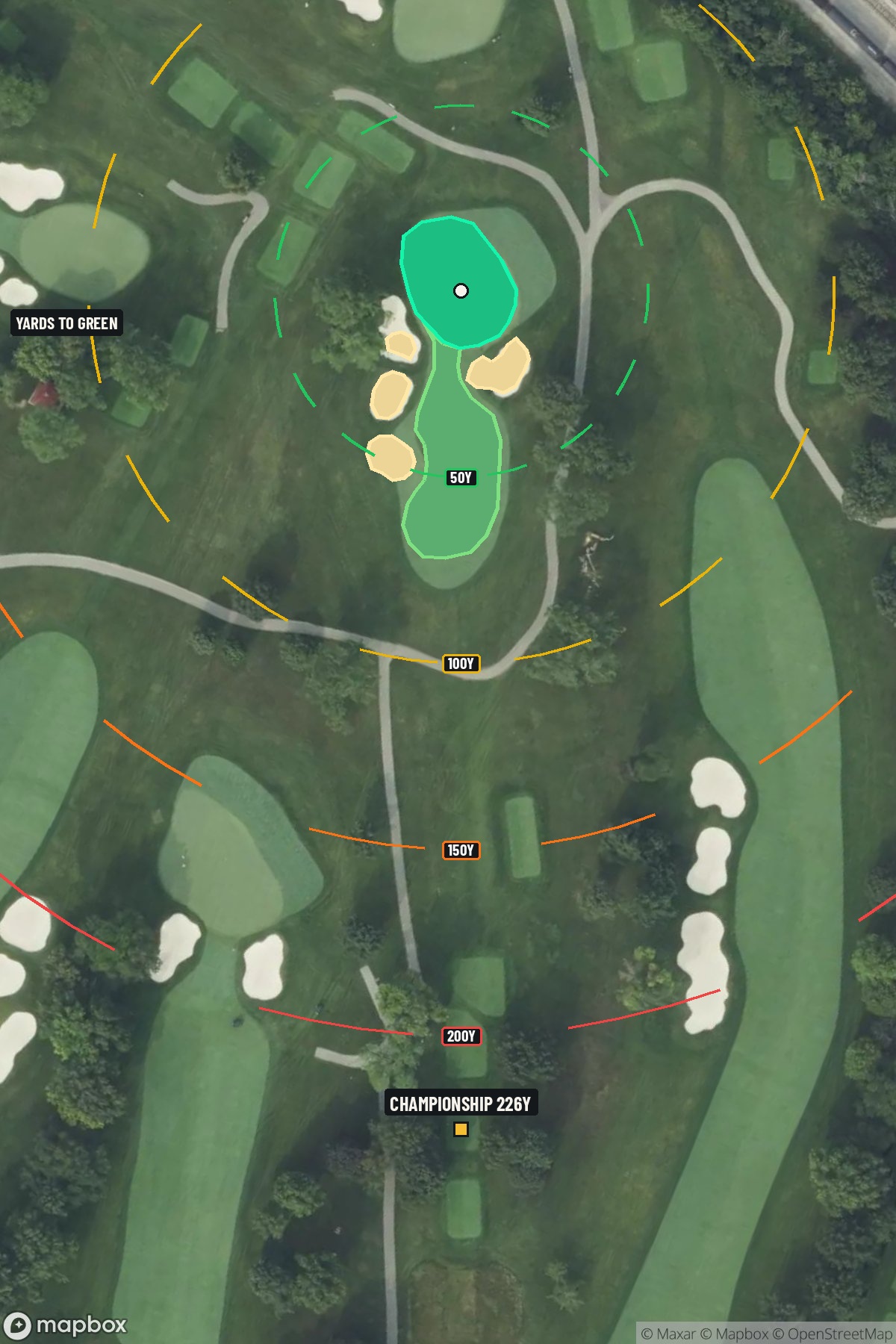 Hole 8 aerial at Olympia Fields Country Club (North Course)