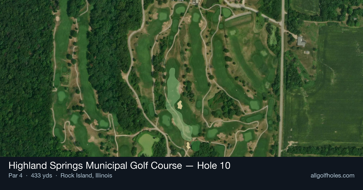 Hole 10 aerial at Highland Springs Municipal Golf Course