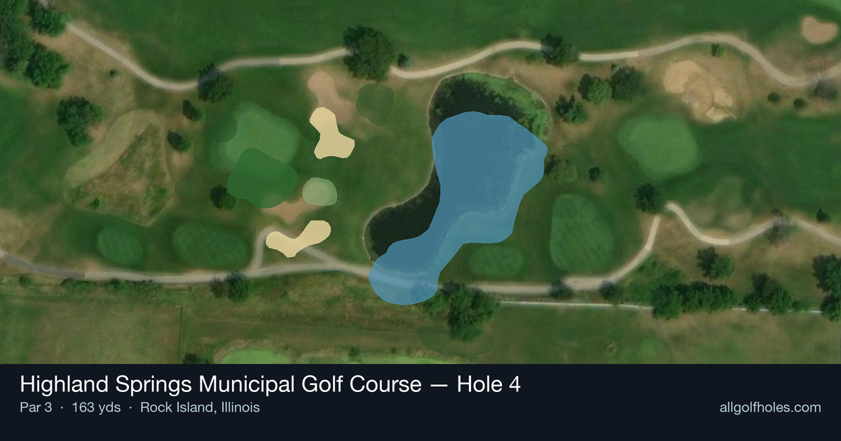 Hole 4 aerial at Highland Springs Municipal Golf Course