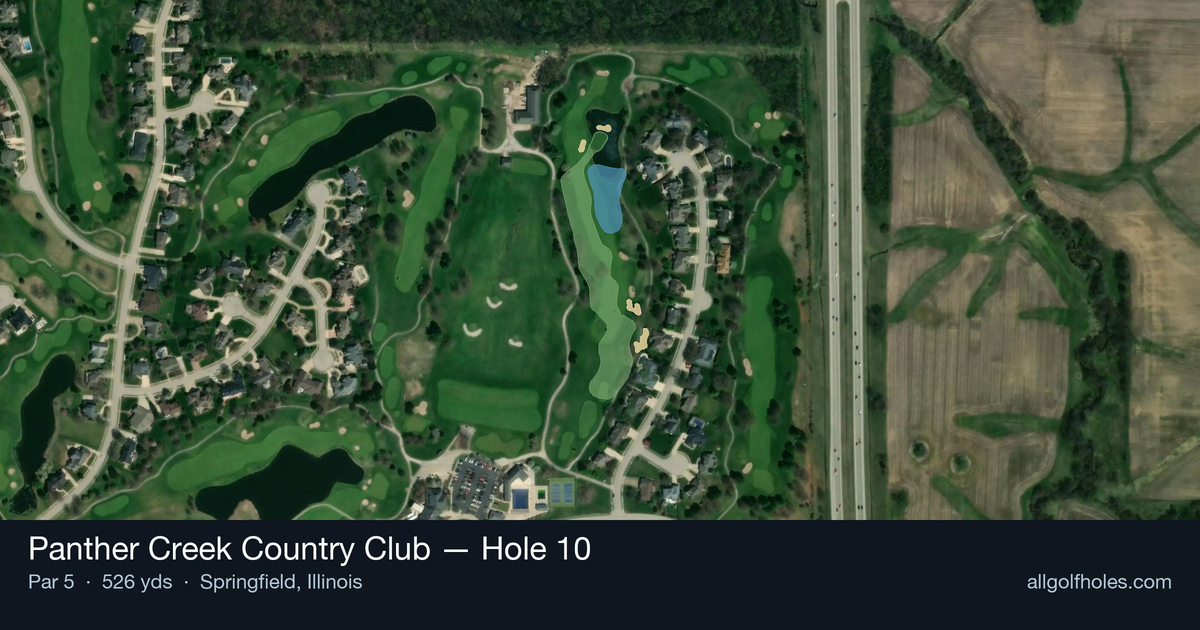 Hole 10 aerial at Panther Creek Country Club