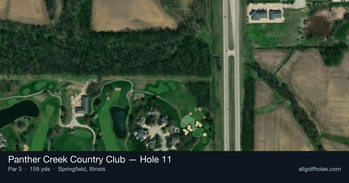 Hole 11 aerial at Panther Creek Country Club
