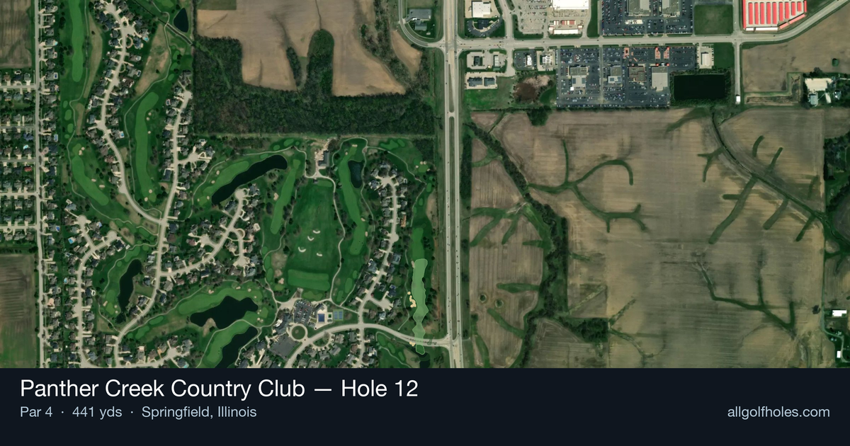 Hole 12 aerial at Panther Creek Country Club