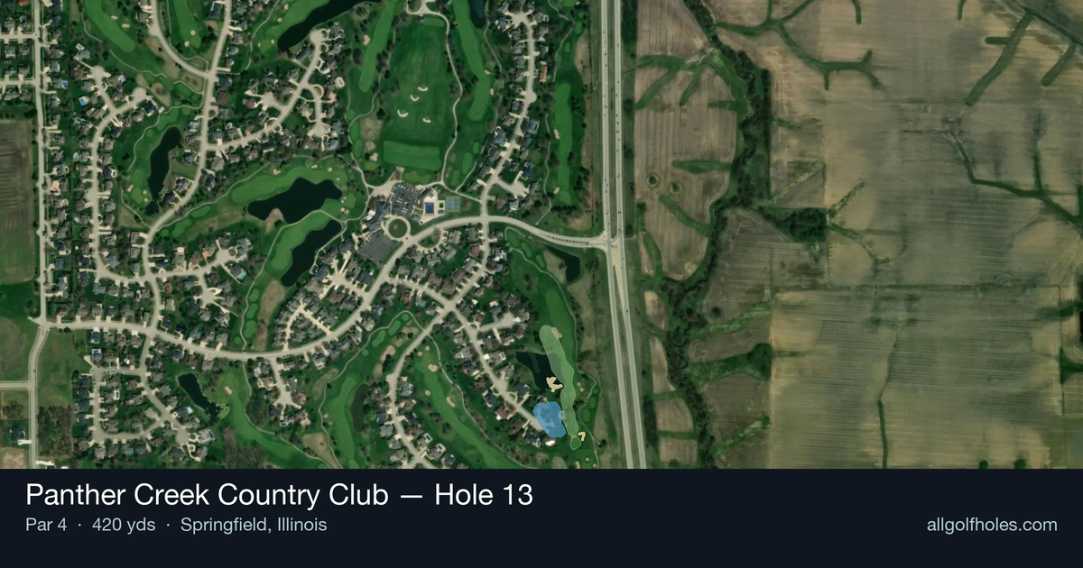 Hole 13 aerial at Panther Creek Country Club