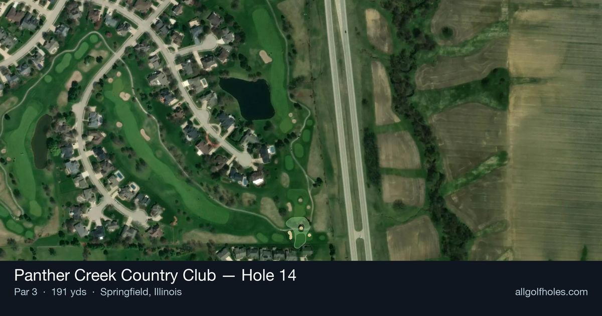 Hole 14 aerial at Panther Creek Country Club