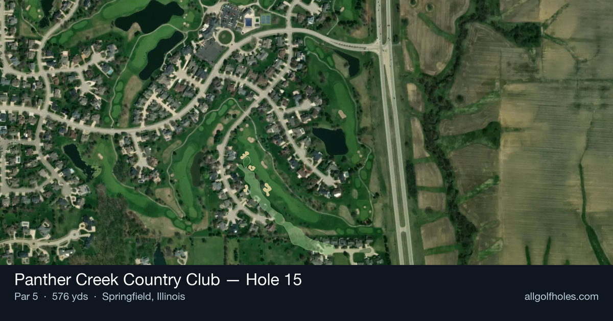 Hole 15 aerial at Panther Creek Country Club