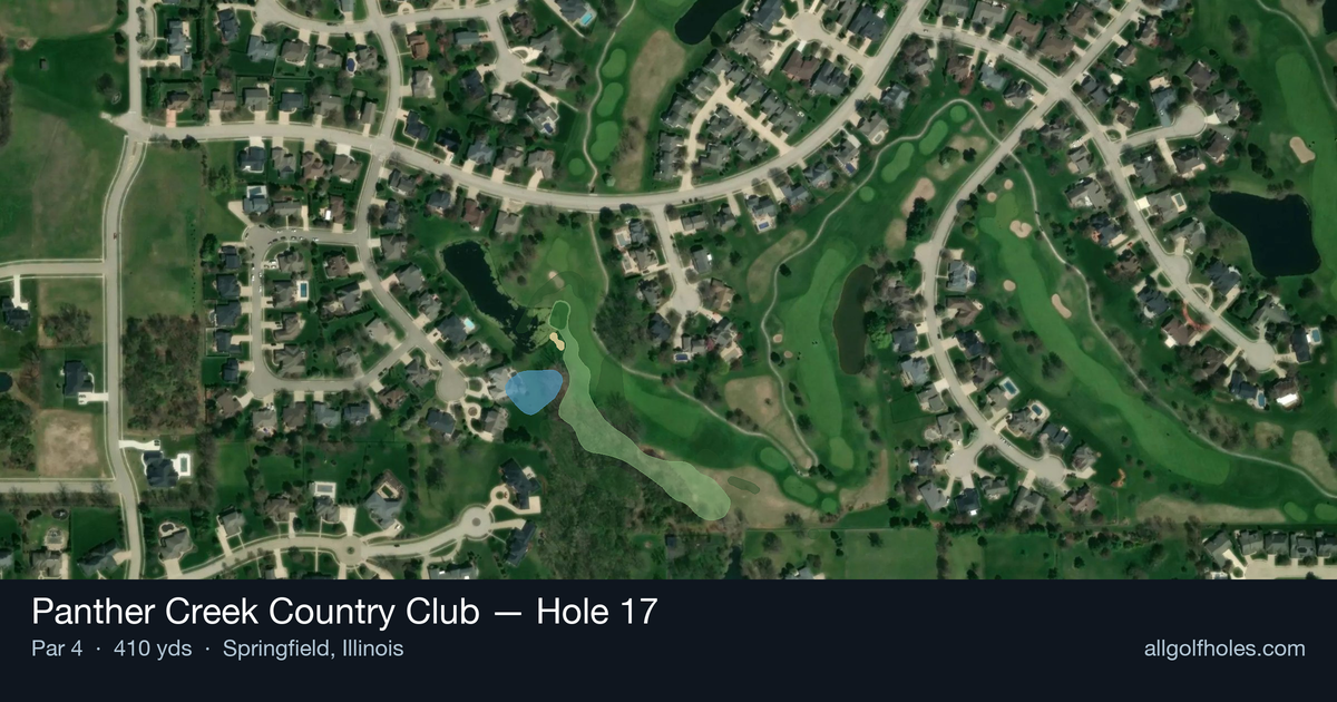 Hole 17 aerial at Panther Creek Country Club