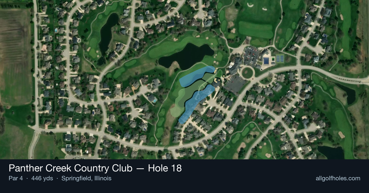 Hole 18 aerial at Panther Creek Country Club