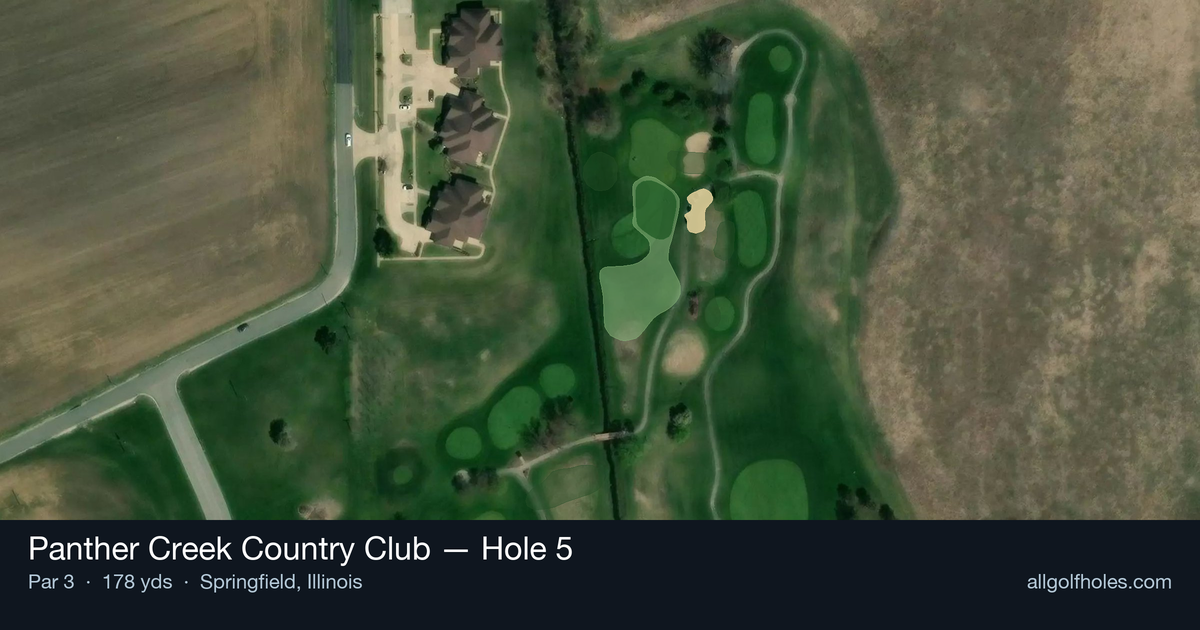Hole 5 aerial at Panther Creek Country Club