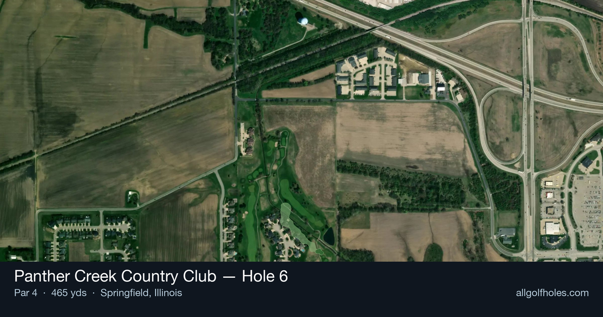 Hole 6 aerial at Panther Creek Country Club