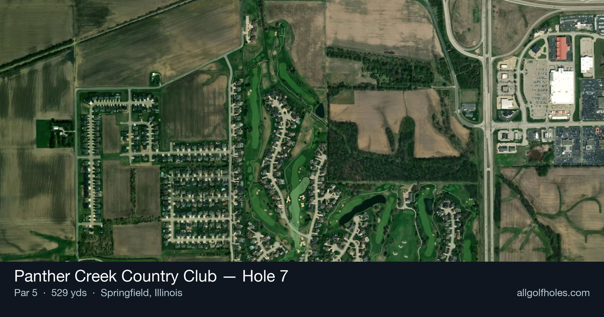 Hole 7 aerial at Panther Creek Country Club