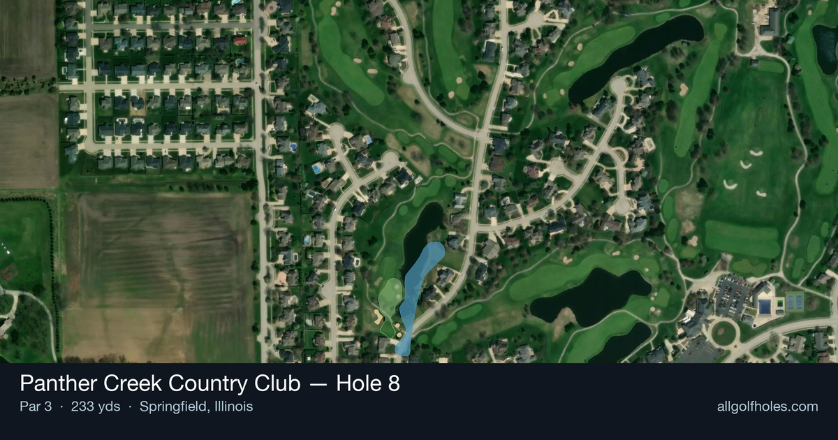 Hole 8 aerial at Panther Creek Country Club