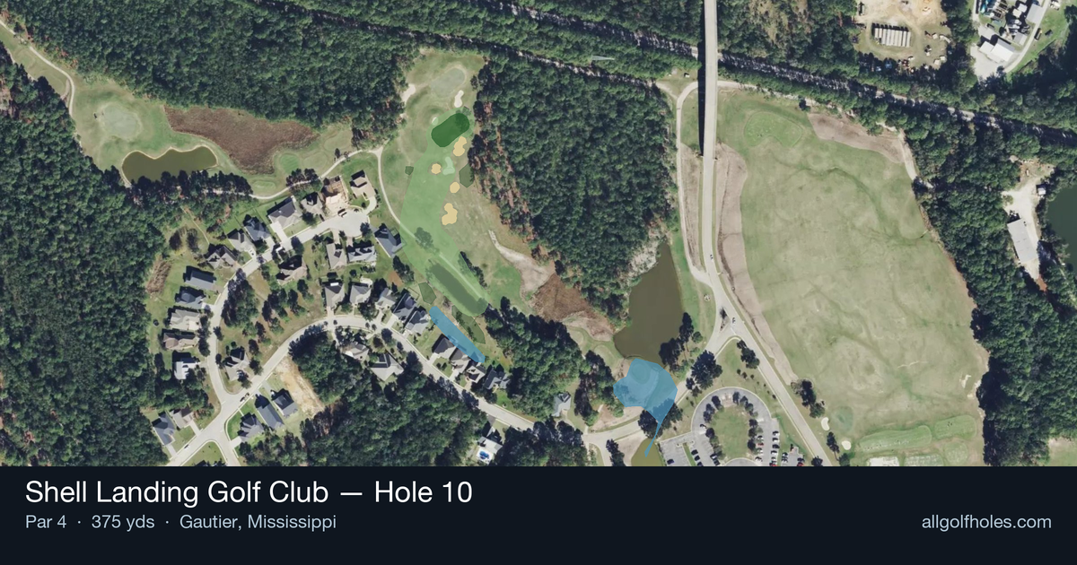 Hole 10 aerial at Shell Landing Golf Club