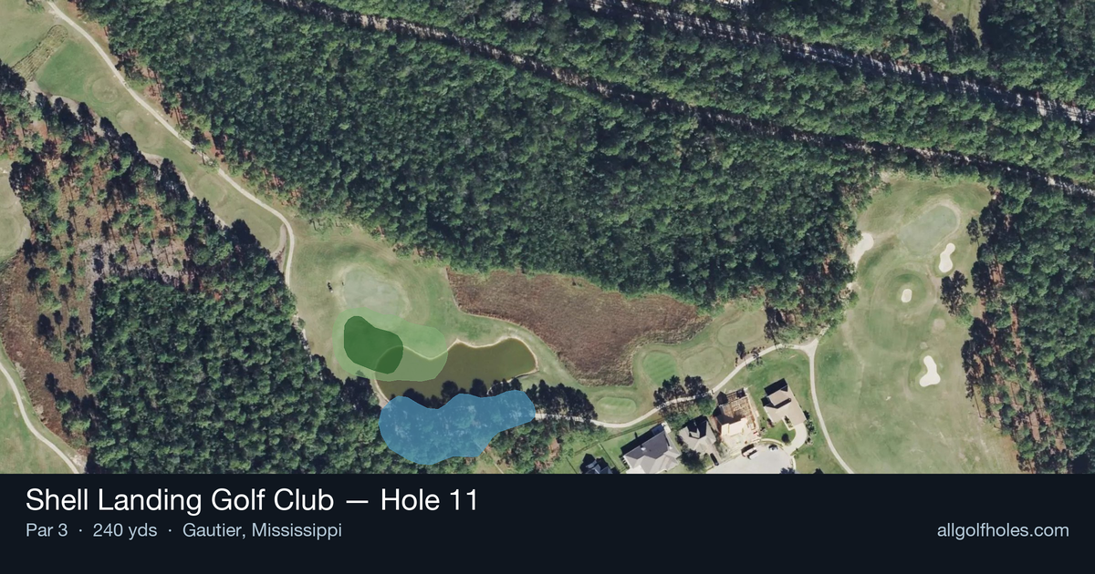 Hole 11 aerial at Shell Landing Golf Club