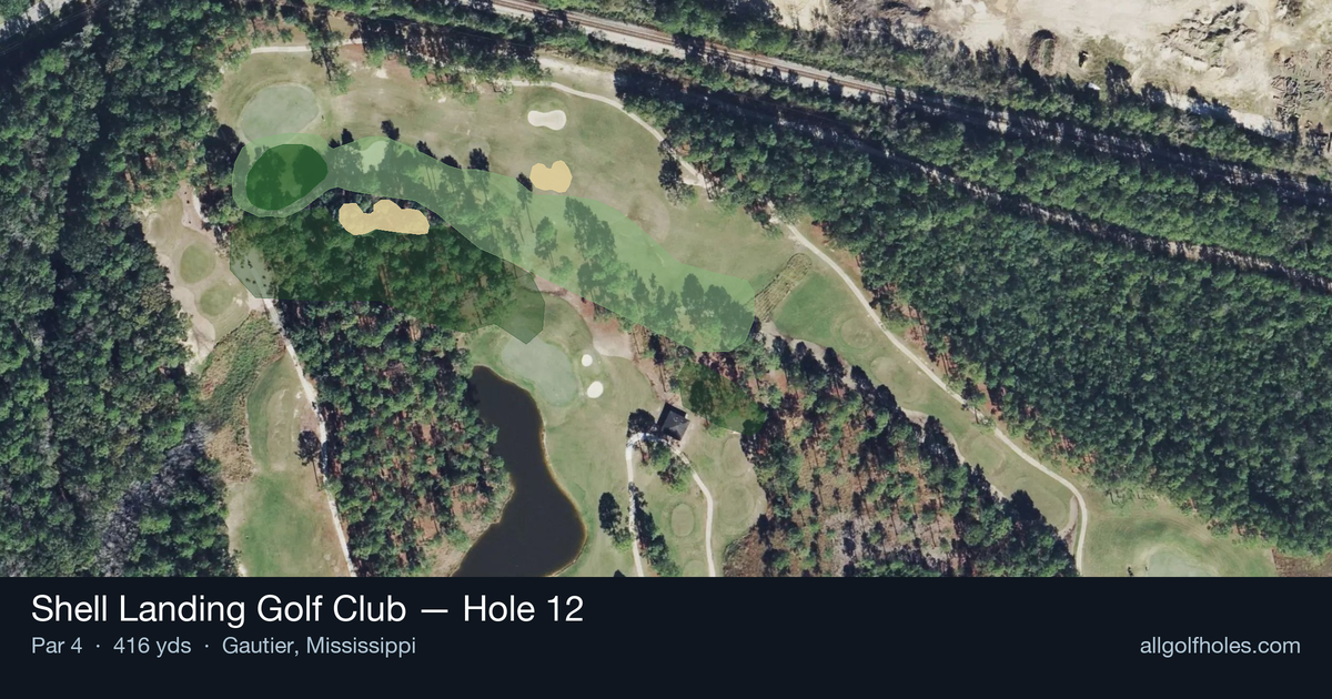 Hole 12 aerial at Shell Landing Golf Club