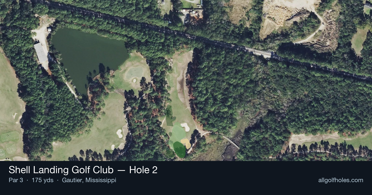 Hole 2 aerial at Shell Landing Golf Club