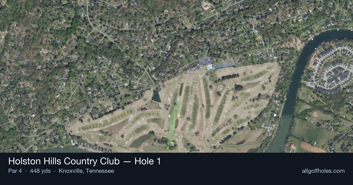Hole 1 aerial at Holston Hills Country Club
