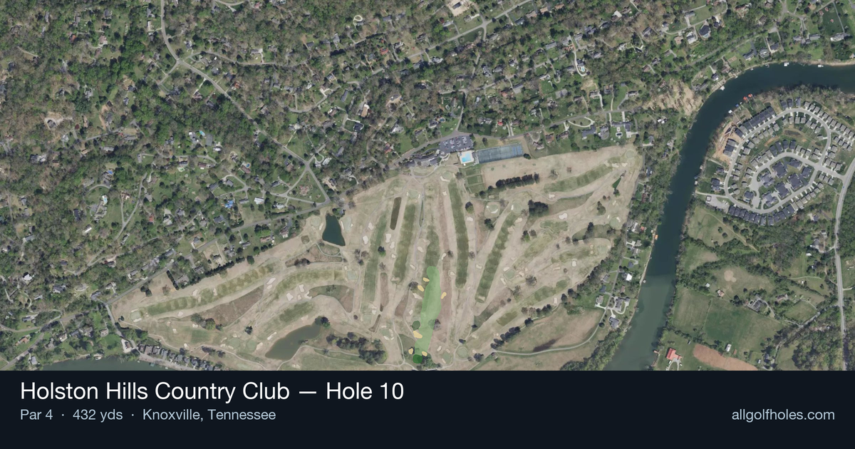 Hole 10 aerial at Holston Hills Country Club