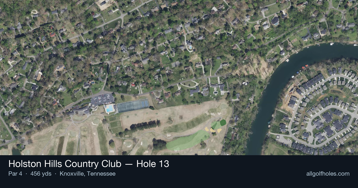 Hole 13 aerial at Holston Hills Country Club