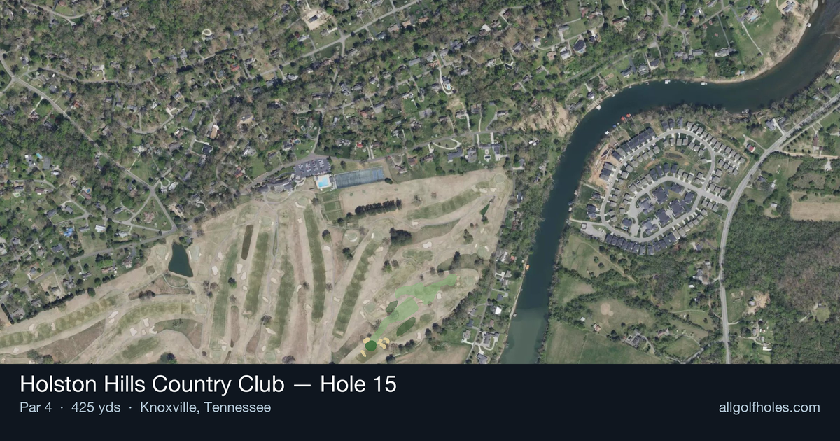 Hole 15 aerial at Holston Hills Country Club