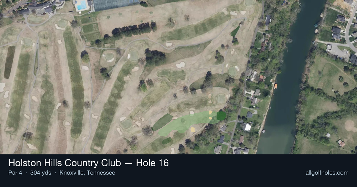 Hole 16 aerial at Holston Hills Country Club