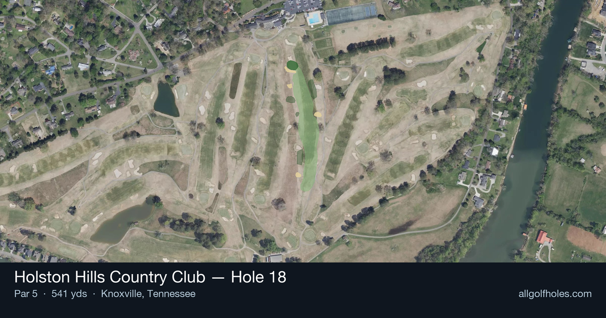 Hole 18 aerial at Holston Hills Country Club